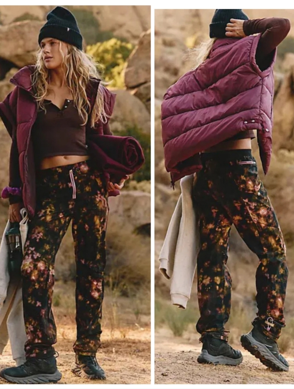 🆕️FP Movement Cascade Printed Straight-Leg Pants XS | Free People Hiking Travel